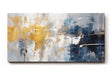 Sinus Art Wandbild 120x80cm Markante abstrakte Farbflächen in Blau, Gold und Weiß erzeugen Tiefe und Ausdruckskraft im Raum
