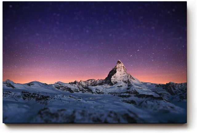Sinus Art Wandbild 120x80cm Spektakuläre Darstellung des Matterhorns unter funkelndem Sternenhimmel