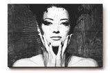 Sinus Art Wandbild 120x80cm Stilisiertes Frauenporträt mit intensivem Ausdruck und künstlerischer Bearbeitung