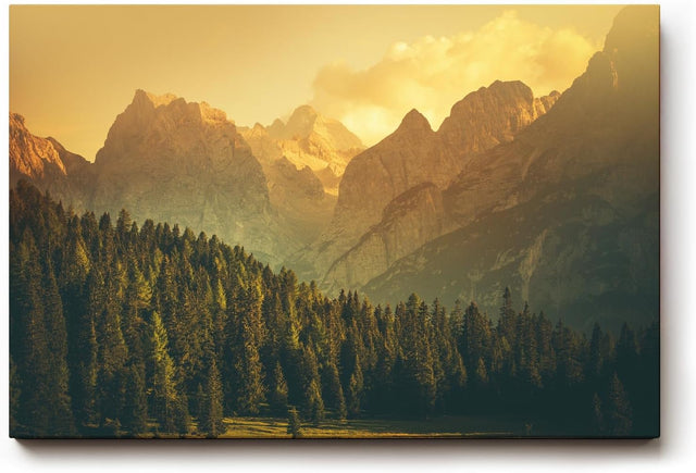 Sinus Art Wandbild 120x80cm Stimmungsvolle Abendstimmung in den Alpen – warm, beruhigend und majestätisch