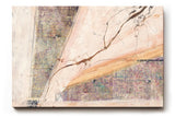 Sinus Art Wandbild 120x80cm Textcollage mit sanftem Verlauf in Beige, Rosa und zarten Lila-Tönen