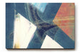 Sinus Art Wandbild 120x80cm Überschneidende Dreiecke in Blau, Weiß und Orange mit pastosen Farbspuren