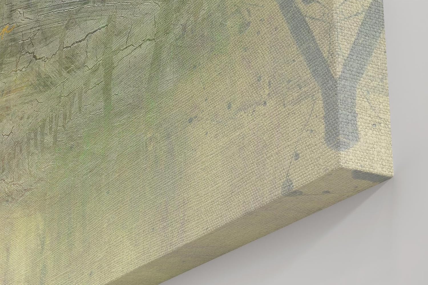 Sinus Art Wandbild 120x80cm Zart abstrahierte Formen in Beige- und Grüntönen mit subtiler Typografie