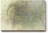 Sinus Art Wandbild 120x80cm Zart abstrahierte Formen in Beige- und Grüntönen mit subtiler Typografie
