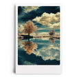 Paul Sinus Leinwandbild 60x90cm Spiegel der Natur – Faszinierende Landschaft mit surrealen Farben, Wolkenspiegelung und beruhigender Atmosphäre
