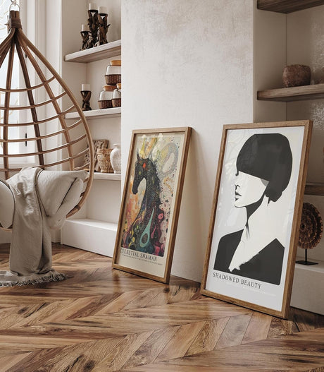 Paul Sinus Leinwandbild 80x120cm stilisiertes Frauenporträt in Schwarz-Weiß mit moderner Eleganz und abstrakter Tiefe – kunstvolles Leinwandbild