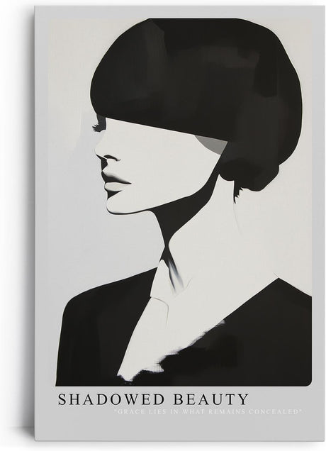Paul Sinus Leinwandbild 80x120cm stilisiertes Frauenporträt in Schwarz-Weiß mit moderner Eleganz und abstrakter Tiefe – kunstvolles Leinwandbild