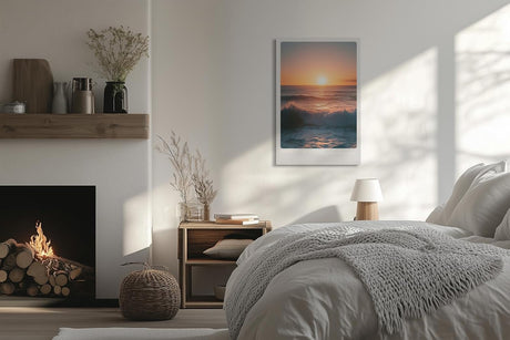 Paul Sinus Leinwandbild 40x60cm Stille am Sonnenuntergang – Sanfte Meereswellen mit goldenem Licht und beruhigender Atmosphäre