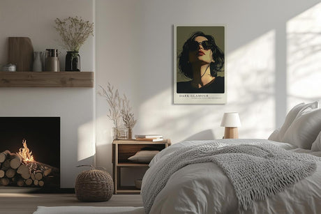 Paul Sinus Leinwandbild 60x90cm stilvolle Frau mit Sonnenbrille in ausdrucksstarker Lichtstimmung – kunstvolles Leinwandbild für moderne Raumgestaltung