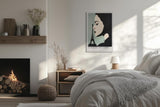 Paul Sinus Leinwandbild 40x60cm stilvolle Paris-Illustration mit eleganter Frauensilhouette und Eiffelturm, moderne Wandkunst