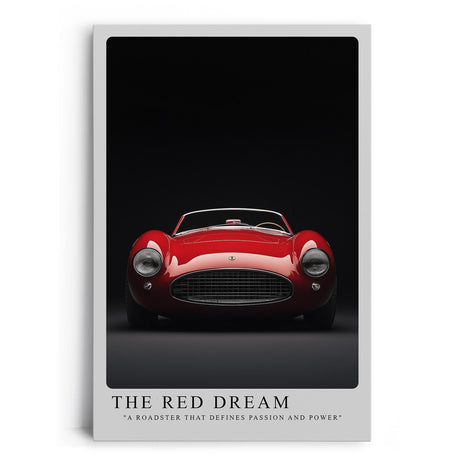 Paul Sinus Leinwandbild 80x120cm The Red Dream Klassischer Roadster Leidenschaft und Kraft Zeitlose Automobilkunst Dynamische Eleganz