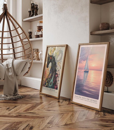 Paul Sinus Leinwandbild 40x60cm traumhafte Segelboot-Szene bei Sonnenuntergang mit sanften Gold- und Pastelltönen, beruhigende Wandkunst