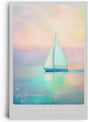 Paul Sinus Leinwandbild 40x60cm traumhafte Segelboot-Szene in pastellfarbenem Himmel und ruhigem Meer – kunstvolles Leinwandbild