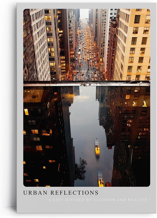 Paul Sinus Leinwandbild 80x120cm Urban Reflections Leinwandbild faszinierende Stadtansicht mit Spiegelung in moderner Architektur