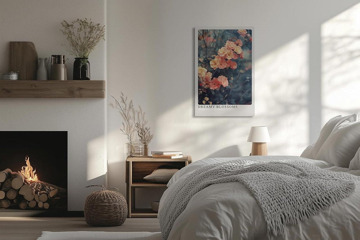 Paul Sinus Leinwandbild 40x60cm verträumte Blüten in sanften Frühlingsfarben mit weichem Bokeh – kunstvolles Leinwandbild für harmonische Raumgestaltung