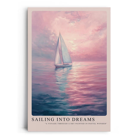 Paul Sinus Leinwandbild 40x60cm verträumte Segelboot-Szene mit malerischem Himmel und sanften Pastellfarben, beruhigende Wandkunst