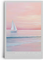 Paul Sinus Leinwandbild 60x90cm verträumte Segelboot-Szene mit sanften Pastelltönen, beruhigende Wandkunst mit ruhigem Meer und romantischer Atmosphäre