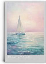 Paul Sinus Leinwandbild 40x60cm verträumtes Segelboot auf ruhigem Meer mit sanften Pastelltönen und harmonischer Lichtstimmung – kunstvolles Leinwandbild