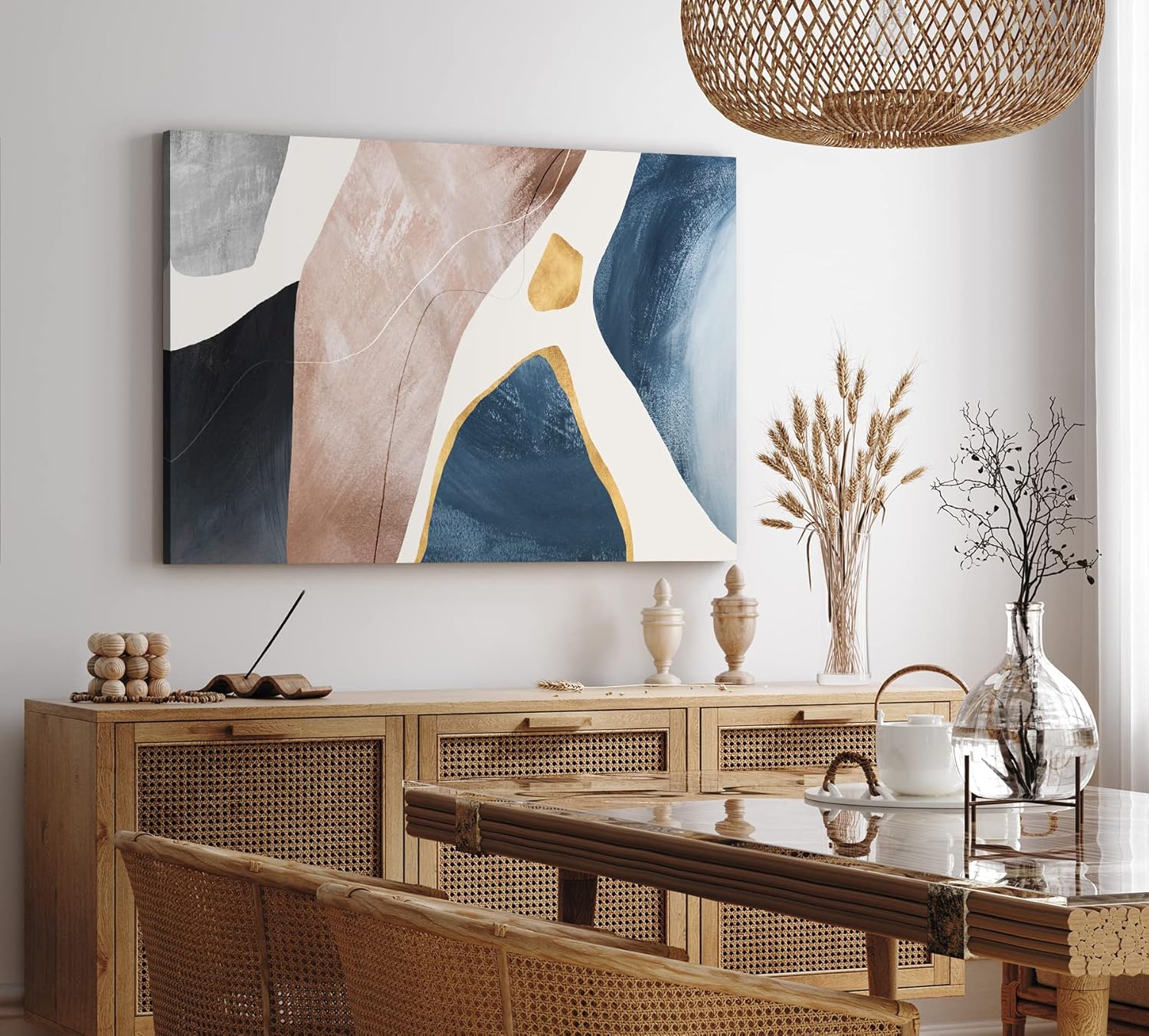 Paul Sinus Wandbild 120x80cm Abstrakt Dekorativ Blau Kunstvoll Modern