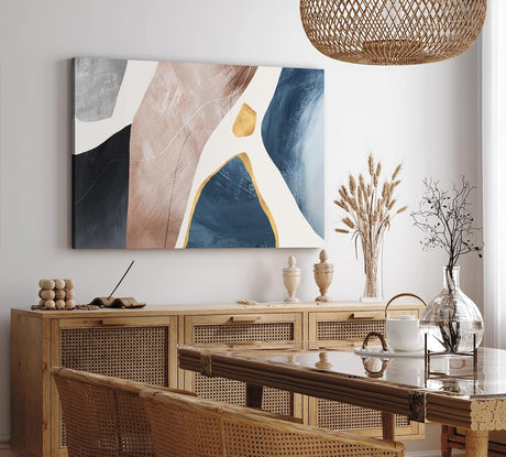 Paul Sinus Wandbild 120x80cm Abstrakt Dekorativ Blau Kunstvoll Modern