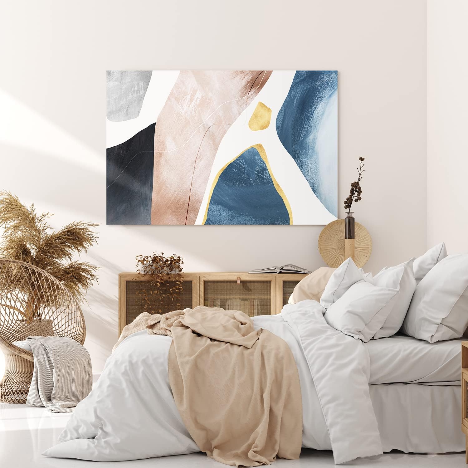 Paul Sinus Wandbild 120x80cm Abstrakt Dekorativ Blau Kunstvoll Modern