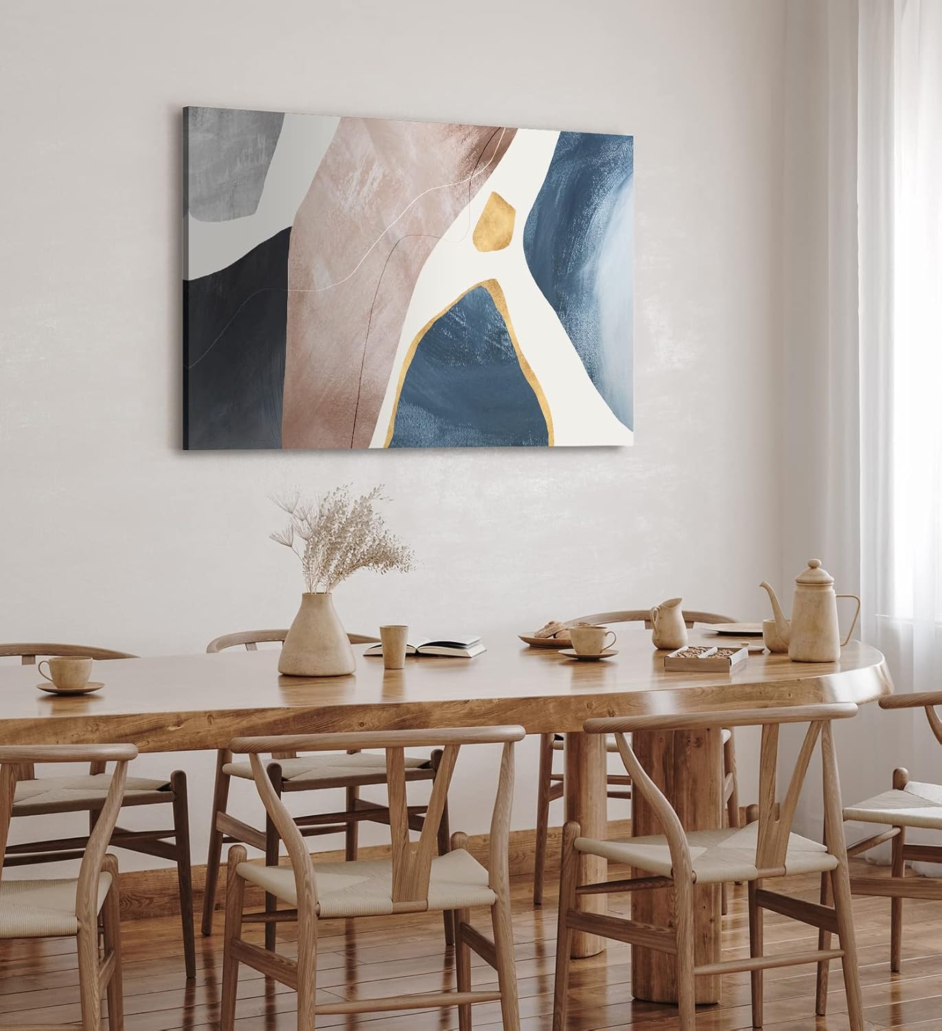 Paul Sinus Wandbild 120x80cm Abstrakt Dekorativ Blau Kunstvoll Modern