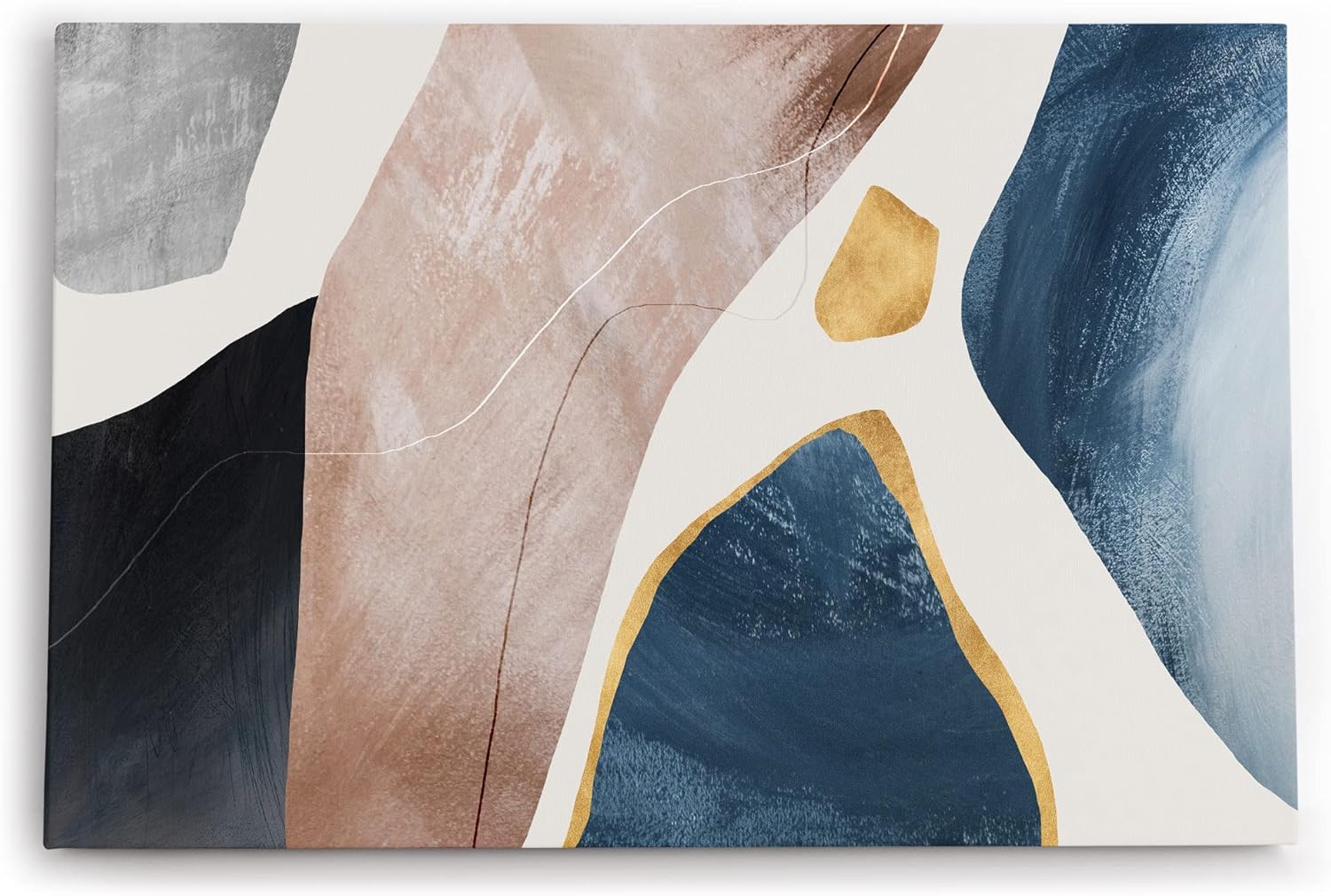 Paul Sinus Wandbild 120x80cm Abstrakt Dekorativ Blau Kunstvoll Modern