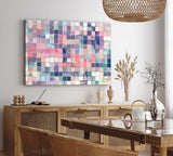 Wandbild 120x80cm Abstrakt Kunst Vierecke Pastelltöne Modern