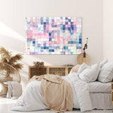 Wandbild 120x80cm Abstrakt Kunst Vierecke Pastelltöne Modern