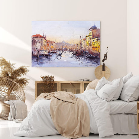 Paul Sinus Wandbild 120x80cm Abstrakt Kunstvoll Venedig Italien Gondel Malerisch