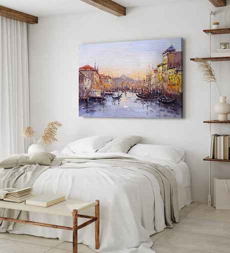 Paul Sinus Wandbild 120x80cm Abstrakt Kunstvoll Venedig Italien Gondel Malerisch