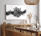 Paul Sinus Wandbild 120x80cm Abstrakt schwarzes Pulver Modern Schwarz Weiß