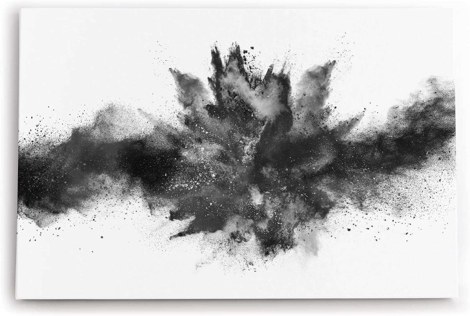 Paul Sinus Wandbild 120x80cm Abstrakt schwarzes Pulver Modern Schwarz Weiß