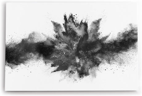 Paul Sinus Wandbild 120x80cm Abstrakt schwarzes Pulver Modern Schwarz Weiß