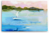 Paul Sinus Wandbild 120x80cm Abstrakt Segelboot Meer Blau Berge Kunstvoll