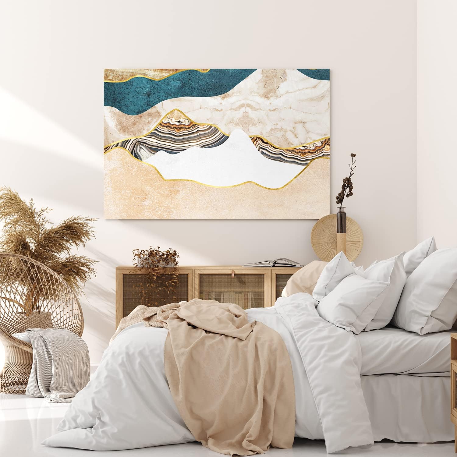 Paul Sinus Wandbild 120x80cm Abstrakte Berge Marmormuster Kunstvoll Dekorativ