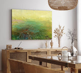 Paul Sinus Wandbild 120x80cm Abstrakte Farben Grün Spachtel Modern Struktur