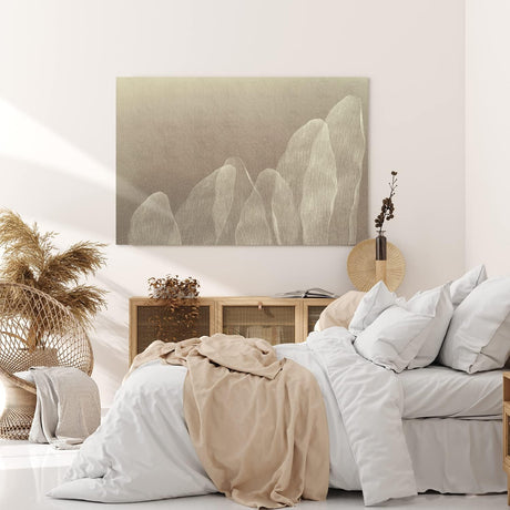 Wandbild 120x80cm Abstrakte Kunst Blüten Blütenblätter Braun Modern