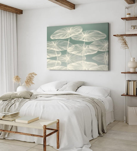Wandbild 120x80cm Abstrakte Kunst Blüten Blütenblätter Grau Modern