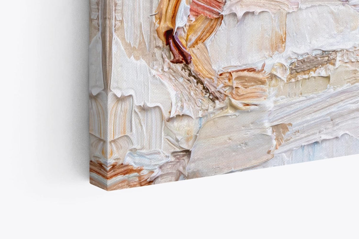 Wandbild 120x80cm Abstrakte Kunst Brauntöne Pastelltöne Spachtelstruktur