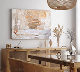 Wandbild 120x80cm Abstrakte Kunst Brauntöne Pastelltöne Spachtelstruktur