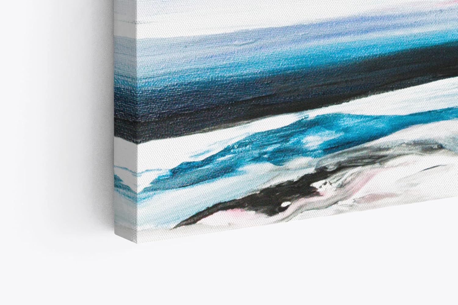 Wandbild 120x80cm Abstrakte Kunst Meer Strand Horizont Blau