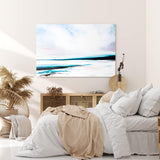 Wandbild 120x80cm Abstrakte Kunst Meer Strand Horizont Blau