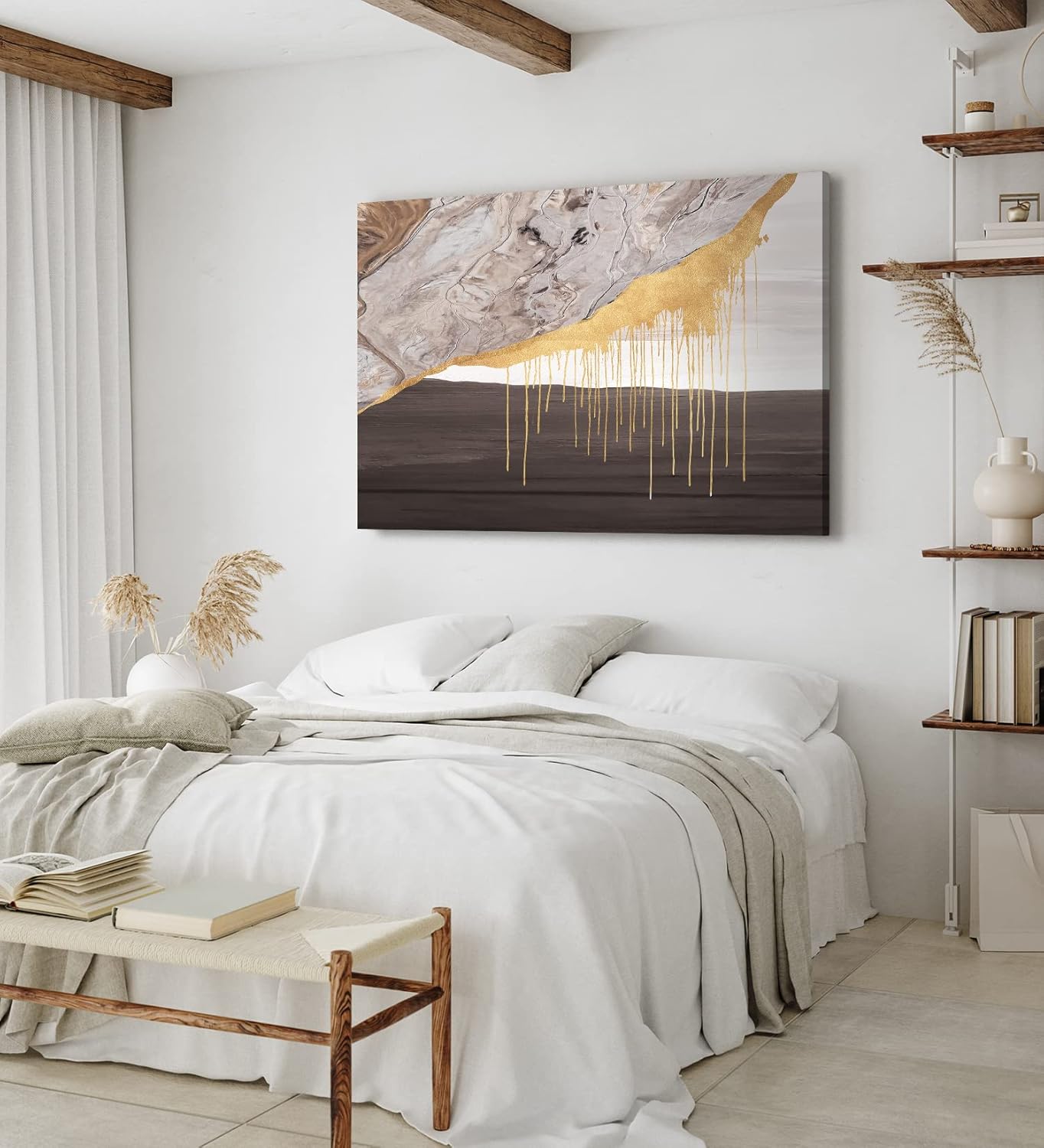 Wandbild 120x80cm Abstrakte Kunst Minimal Dekorativ Schwarz Modern