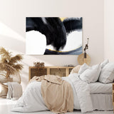 Wandbild 120x80cm Abstrakte Kunst schwarze Farbe Pinselstrich Modern