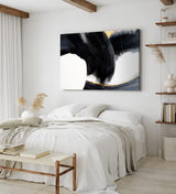 Wandbild 120x80cm Abstrakte Kunst schwarze Farbe Pinselstrich Modern