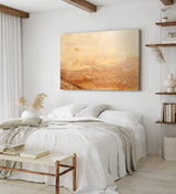Wandbild 120x80cm Abstrakte Kunst Spachtelstruktur Beige Modern