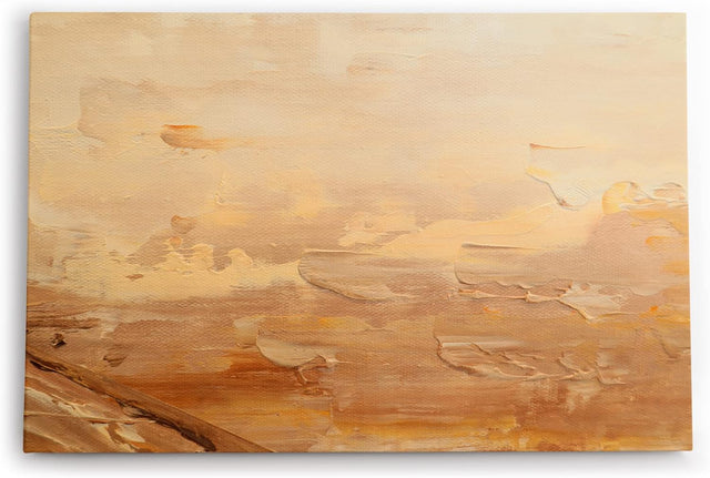 Wandbild 120x80cm Abstrakte Kunst Spachtelstruktur Beige Modern