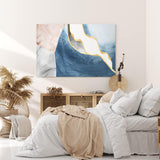 Paul Sinus Wandbild 120x80cm Abstrakte Muster Blau Beige Kunstvoll Modern