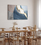 Paul Sinus Wandbild 120x80cm Abstrakte Muster Blau Beige Kunstvoll Modern